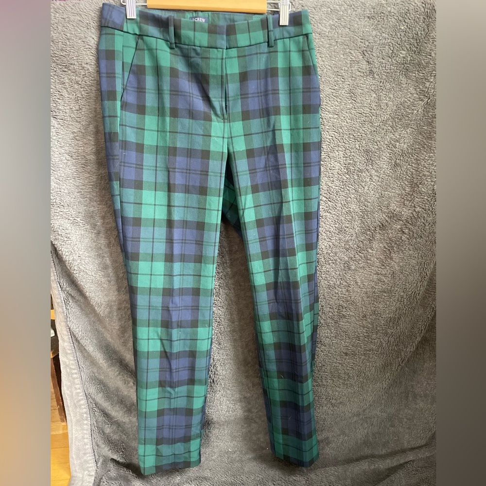 J. Crew Woman’s Plaid Pants in Green and Blue